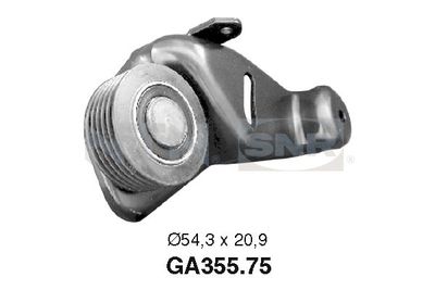 Tensioner Pulley, V-ribbed belt SNR GA355.75