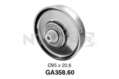 Deflection/Guide Pulley, V-ribbed belt SNR GA358.60