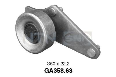 Tensioner Pulley, V-ribbed belt SNR GA358.63