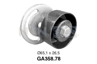 Tensioner Pulley, V-ribbed belt SNR GA358.78