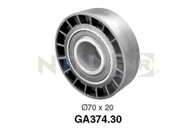 Tensioner Pulley, V-ribbed belt SNR GA374.30