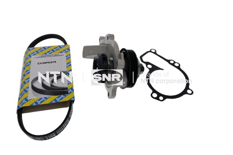 SNR KAP859.470 Water Pump + V-Ribbed Belt Kit