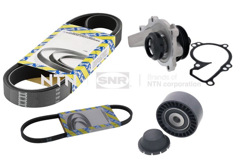 SNR KAP859.490 Water Pump + V-Ribbed Belt Kit