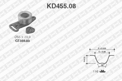 Timing Belt Kit SNR KD455.08