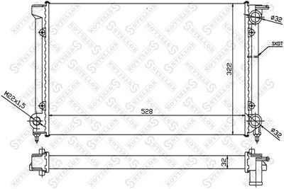 Radiator, engine cooling STELLOX 10-25000-SX