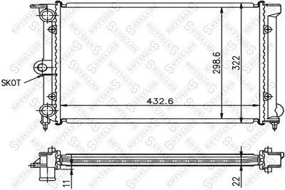 Radiator, engine cooling STELLOX 10-25002-SX
