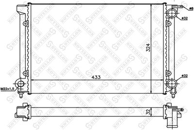 Radiator, engine cooling STELLOX 10-25004-SX