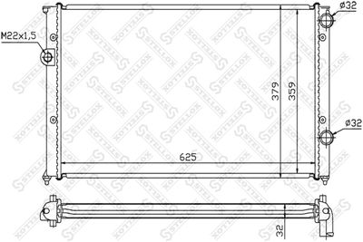 Radiator, engine cooling STELLOX 10-25009-SX