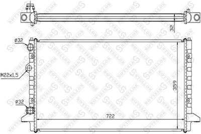 Radiator, engine cooling STELLOX 10-25011-SX