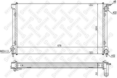 Radiator, engine cooling STELLOX 10-25012-SX