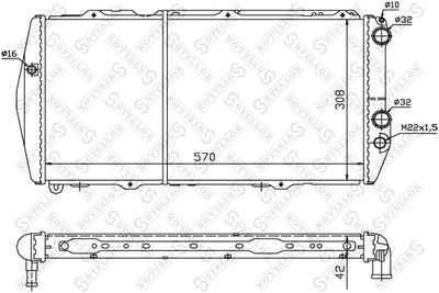 Radiator, engine cooling STELLOX 10-25017-SX