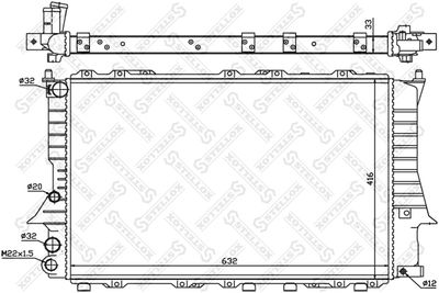 Radiator, engine cooling STELLOX 10-25018-SX