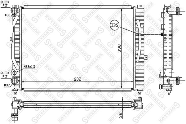 STELLOX 10-25021-SX Radiator, engine cooling