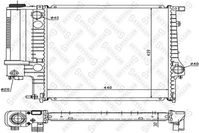Radiator, engine cooling STELLOX 10-25023-SX