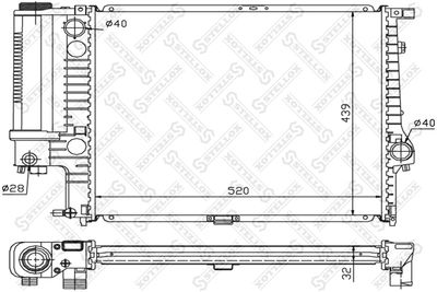 Radiator, engine cooling STELLOX 10-25024-SX