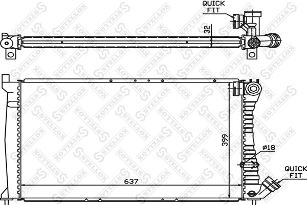 STELLOX 10-25025-SX Radiator, engine cooling