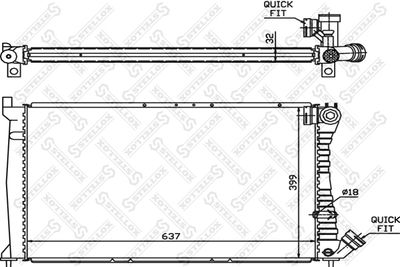 Radiator, engine cooling STELLOX 10-25025-SX