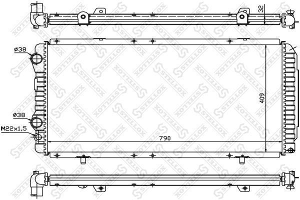 STELLOX 10-25027-SX Radiator, engine cooling