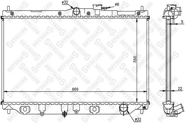 STELLOX 10-25032-SX Radiator, engine cooling