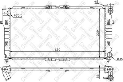 Radiator, engine cooling STELLOX 10-25033-SX