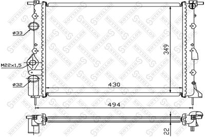 Radiator, engine cooling STELLOX 10-25040-SX