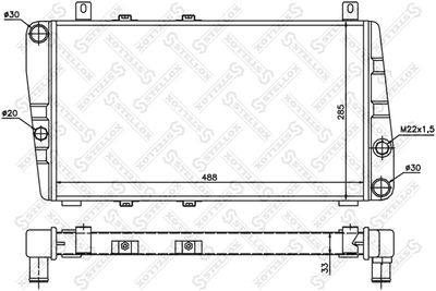 Radiator, engine cooling STELLOX 10-25041-SX