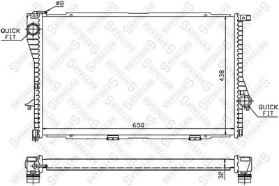 Radiator, engine cooling STELLOX 10-25044-SX