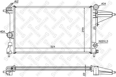 Radiator, engine cooling STELLOX 10-25047-SX