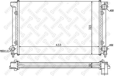 Radiator, engine cooling STELLOX 10-25049-SX