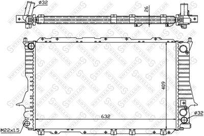 Radiator, engine cooling STELLOX 10-25053-SX