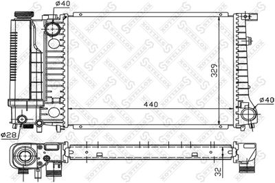 Radiator, engine cooling STELLOX 10-25054-SX