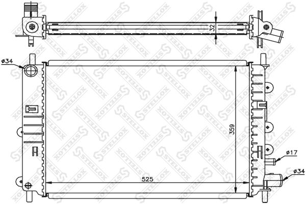 STELLOX 10-25055-SX Radiator, engine cooling