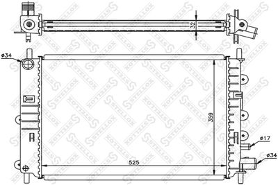 Radiator, engine cooling STELLOX 10-25055-SX
