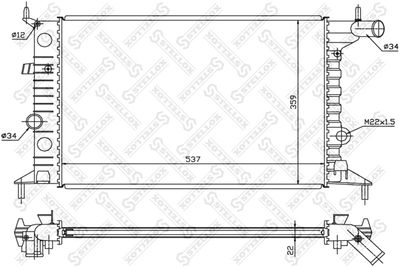 Radiator, engine cooling STELLOX 10-25060-SX