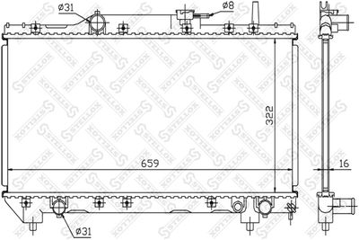 Radiator, engine cooling STELLOX 10-25061-SX