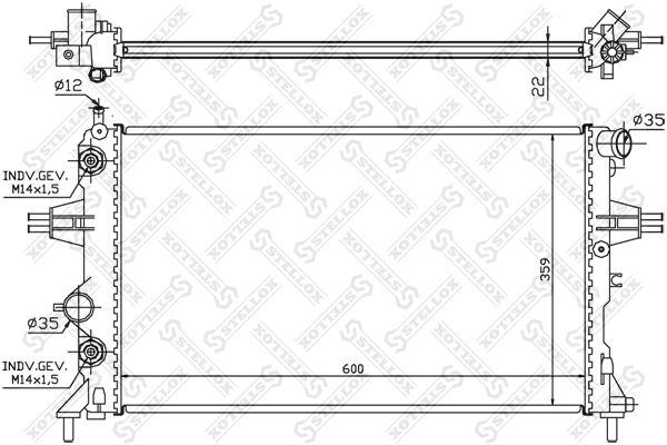 STELLOX 10-25062-SX Radiator, engine cooling