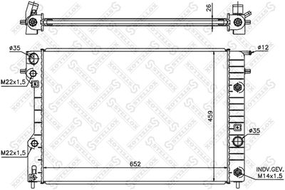 Radiator, engine cooling STELLOX 10-25065-SX