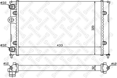 Radiator, engine cooling STELLOX 10-25068-SX