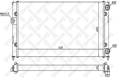 Radiator, engine cooling STELLOX 10-25069-SX