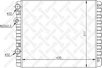 Radiator, engine cooling STELLOX 10-25070-SX