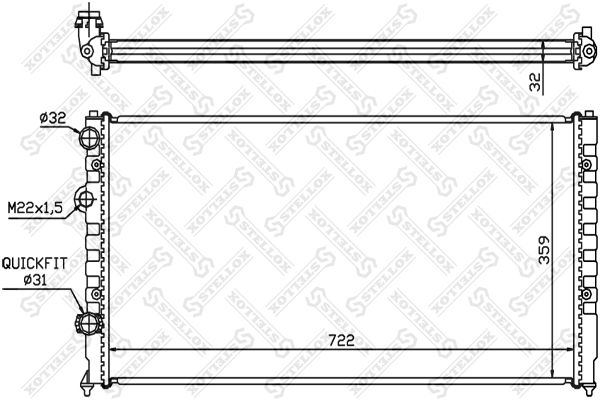 STELLOX 10-25073-SX Radiator, engine cooling