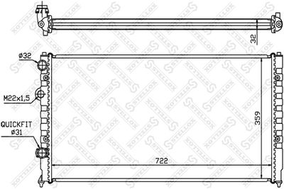 Radiator, engine cooling STELLOX 10-25073-SX