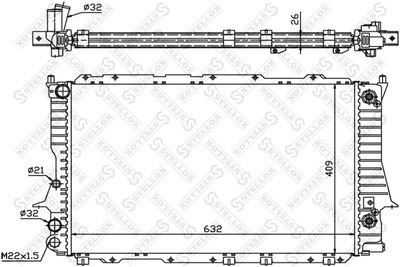 Radiator, engine cooling STELLOX 10-25079-SX