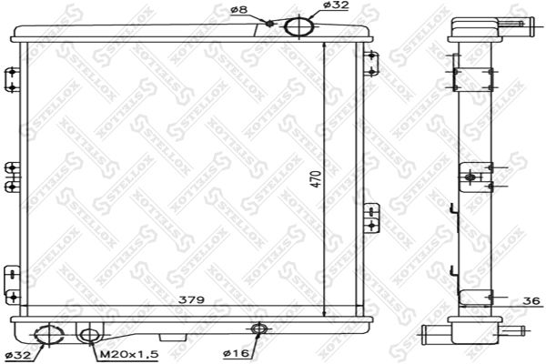 STELLOX 10-25080-SX Radiator, engine cooling