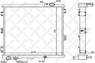 Radiator, engine cooling STELLOX 10-25080-SX