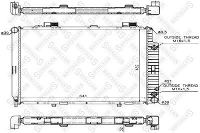 Radiator, engine cooling STELLOX 10-25093-SX