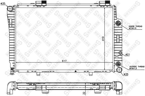 STELLOX 10-25095-SX Radiator, engine cooling