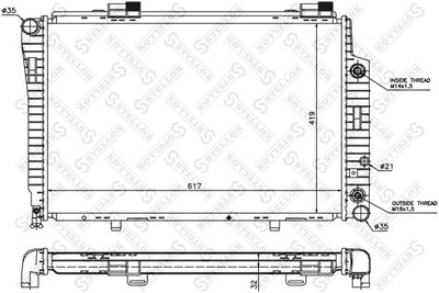 Radiator, engine cooling STELLOX 10-25095-SX