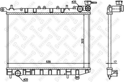 Radiator, engine cooling STELLOX 10-25097-SX
