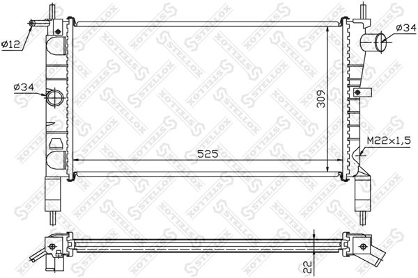 STELLOX 10-25102-SX Radiator, engine cooling